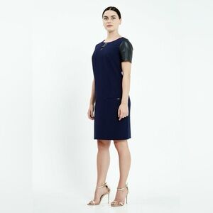 Short Sleeve Midi Regular Navy Casual Dress